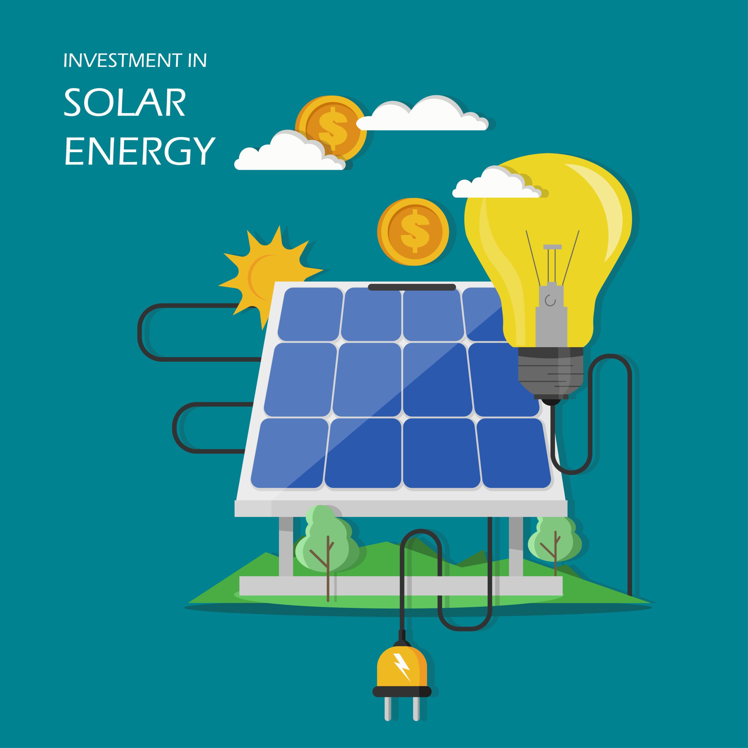An infographic showing how solar power investments can power homes.